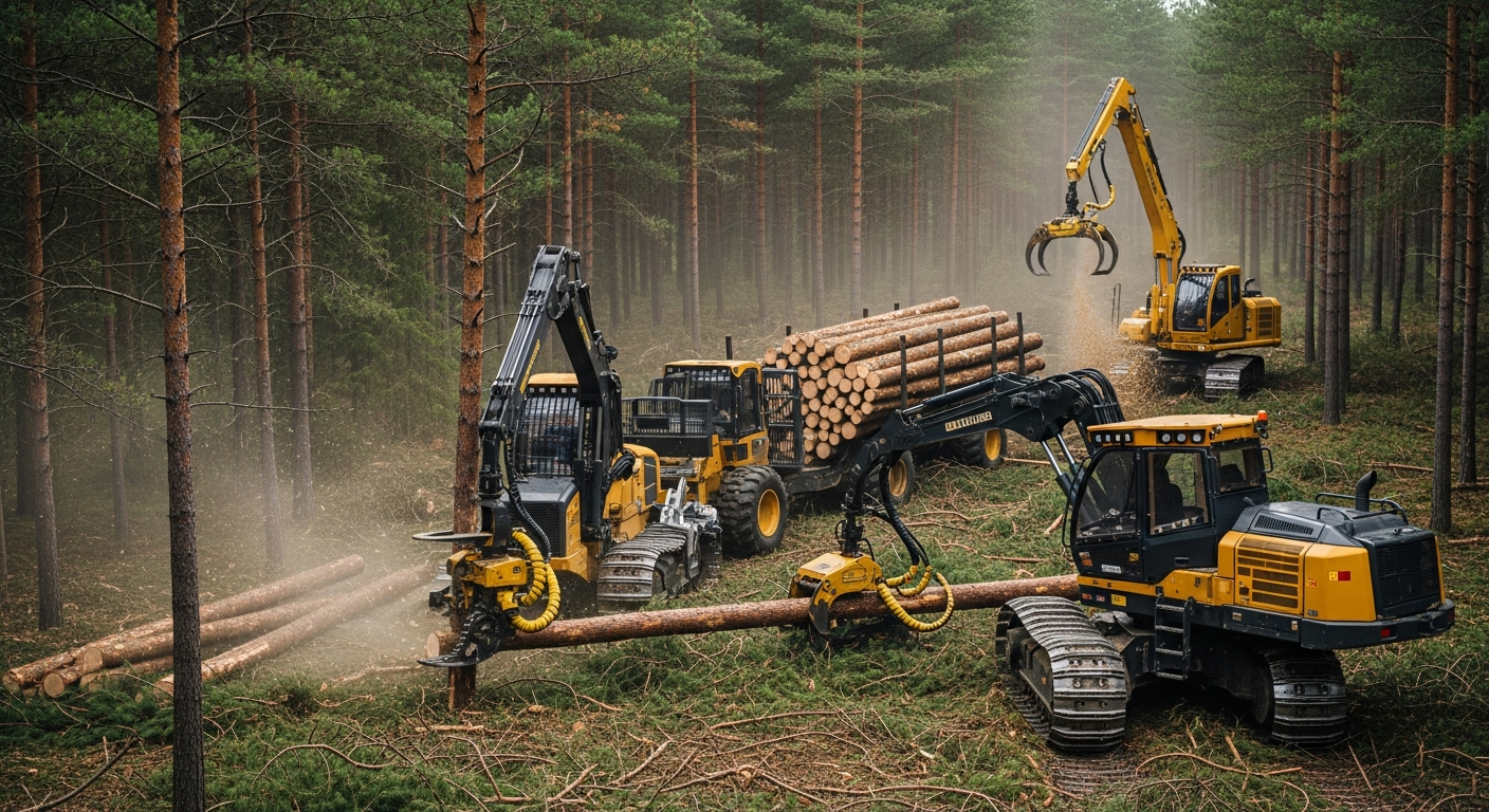Paisaje forestal con árboles y naturaleza