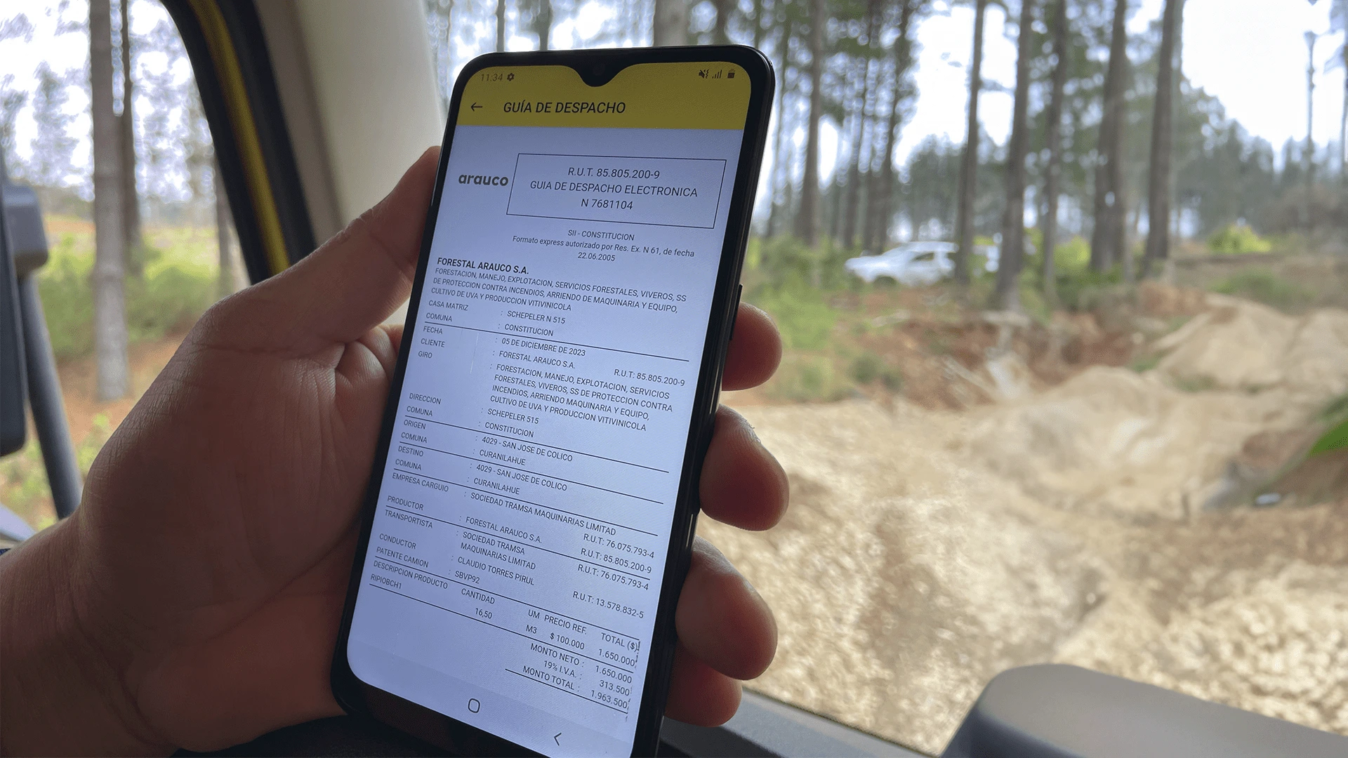Interfaz de la Guía de Despacho Electrónica desarrollada por la empresa